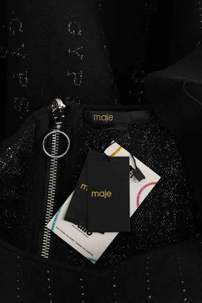 Robe Maje Relief Noir en Polyester