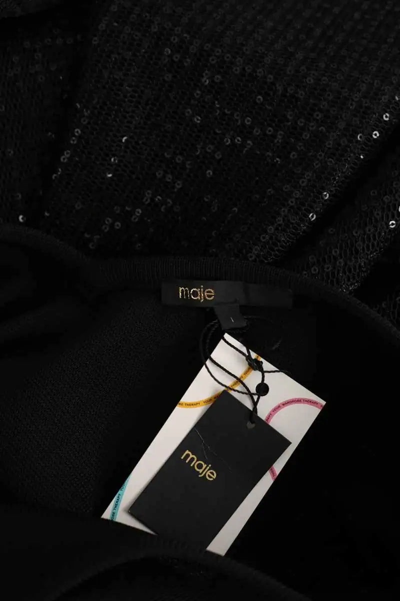 Robe Maje Romy Noir en Polyamide