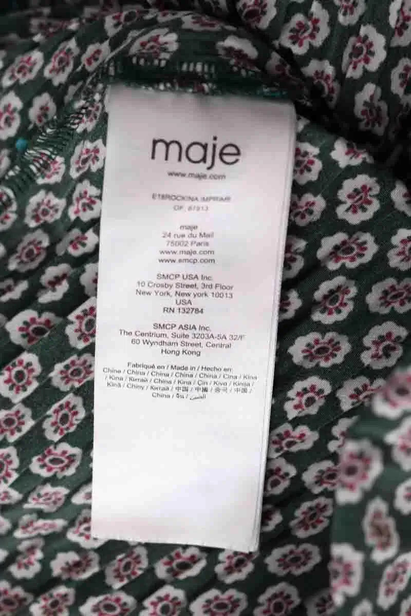 Robe Maje Vert en Synthétique