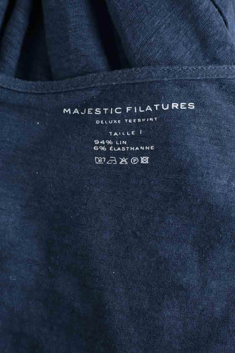 Robe Majestic Filatures Bleu en Lin