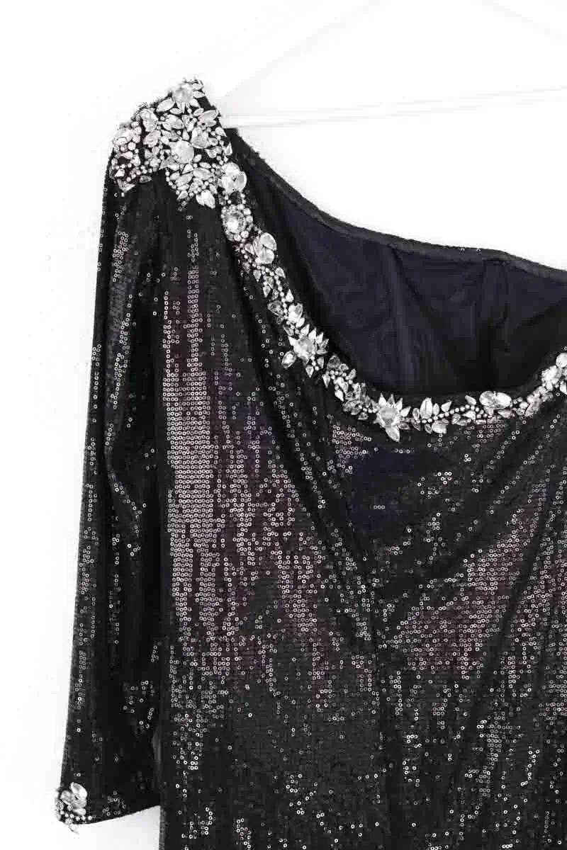 Robe Max Chaoul Noir en Paillettes