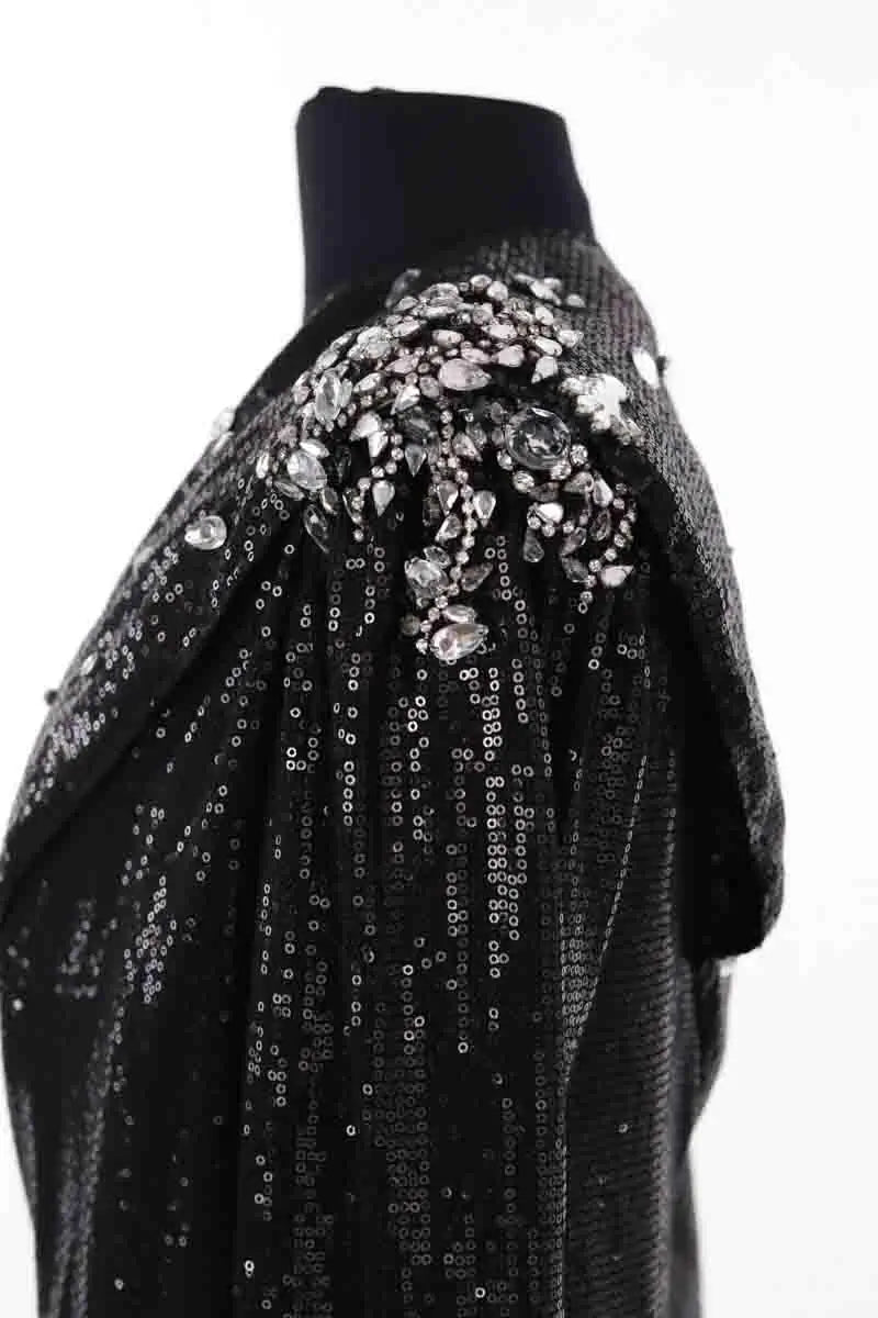 Robe Max Chaoul Noir en Paillettes