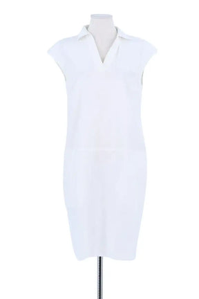 Robe Max Mara Blanc en Coton, taille L - Seconde Main