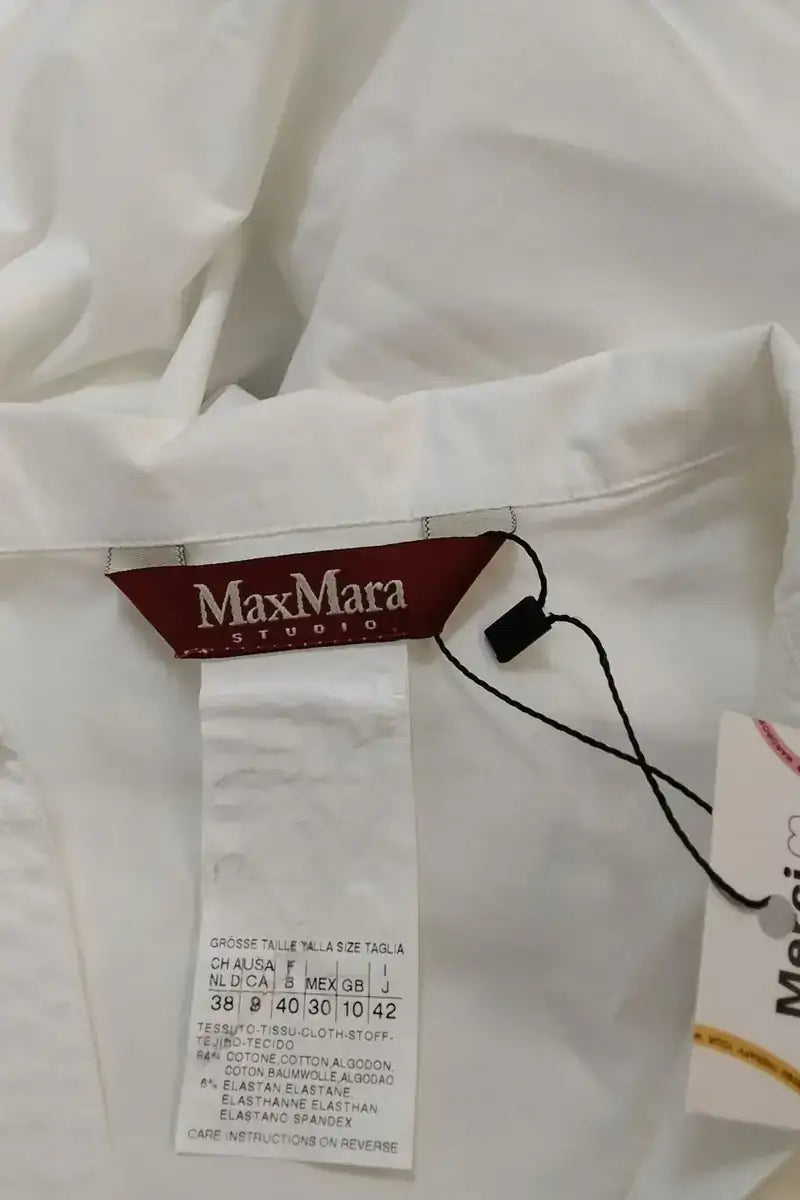Robe Max Mara Blanc en Coton
