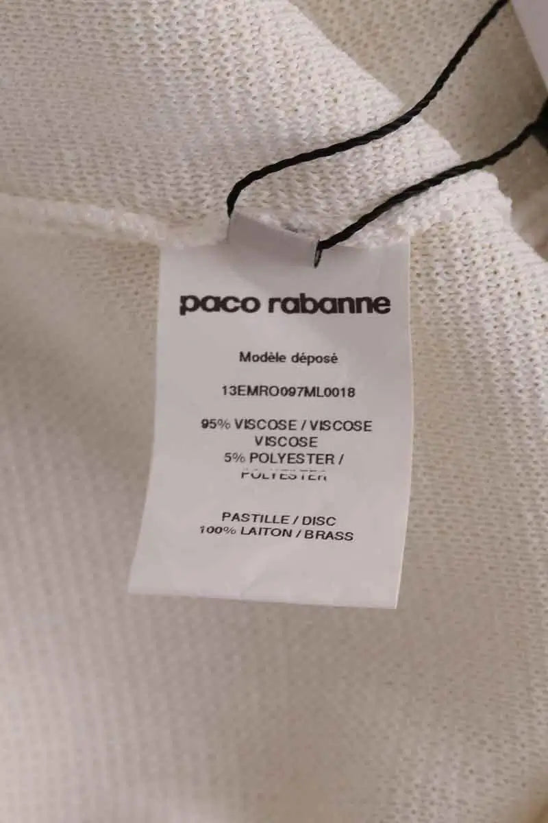 Robe Paco Rabanne Ecru en Viscose
