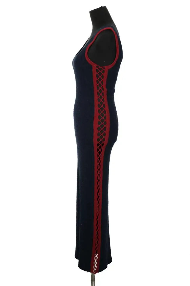 Robe Paco Rabanne Marine en Coton