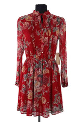 Robe Ralph Lauren Rouge en Synthétique, taille S - Seconde Main