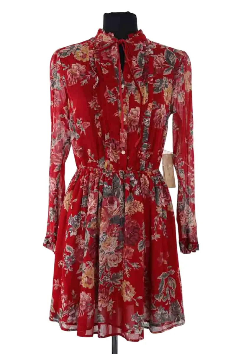 Robe Ralph Lauren Rouge en Synthétique, taille S - Seconde Main