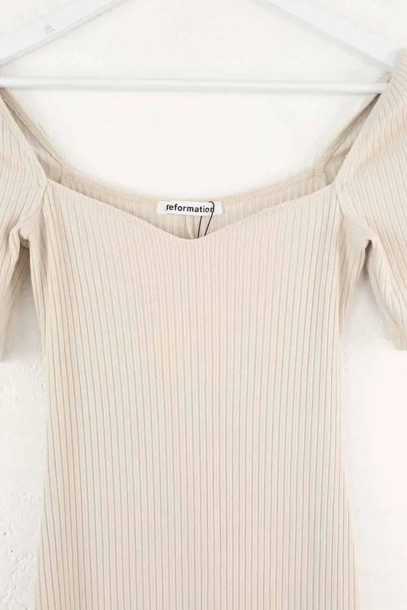 Robe Reformation Beige en Synthétique