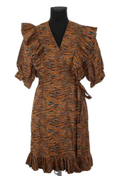 Robe Roseanna Marron en Lin, taille XS - Seconde Main