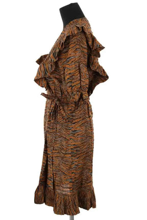 Robe Roseanna Marron en Lin