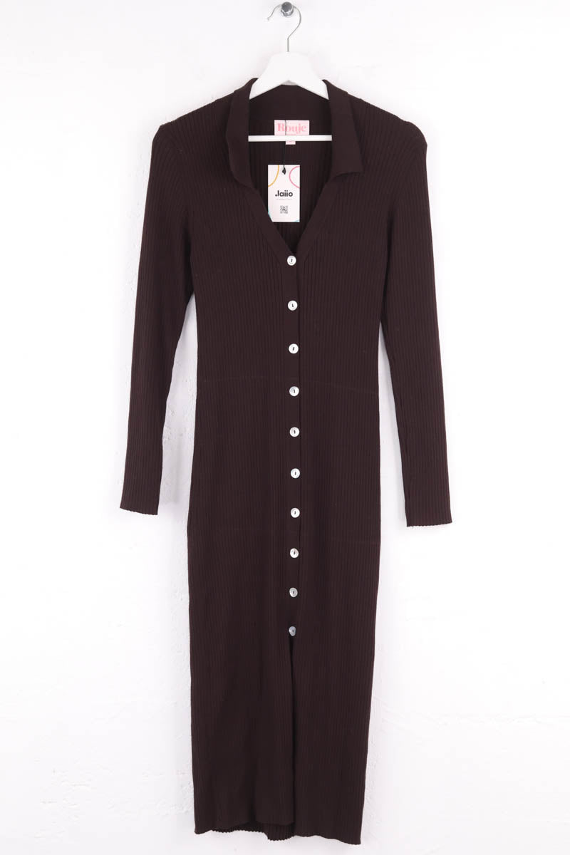 Robe Rouje Marron en Synthétique, taille M - Seconde Main