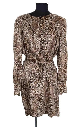 Robe Rouje Marron en Synthétique, taille M - Seconde Main