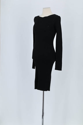 Robe Rouje Noir en Laine