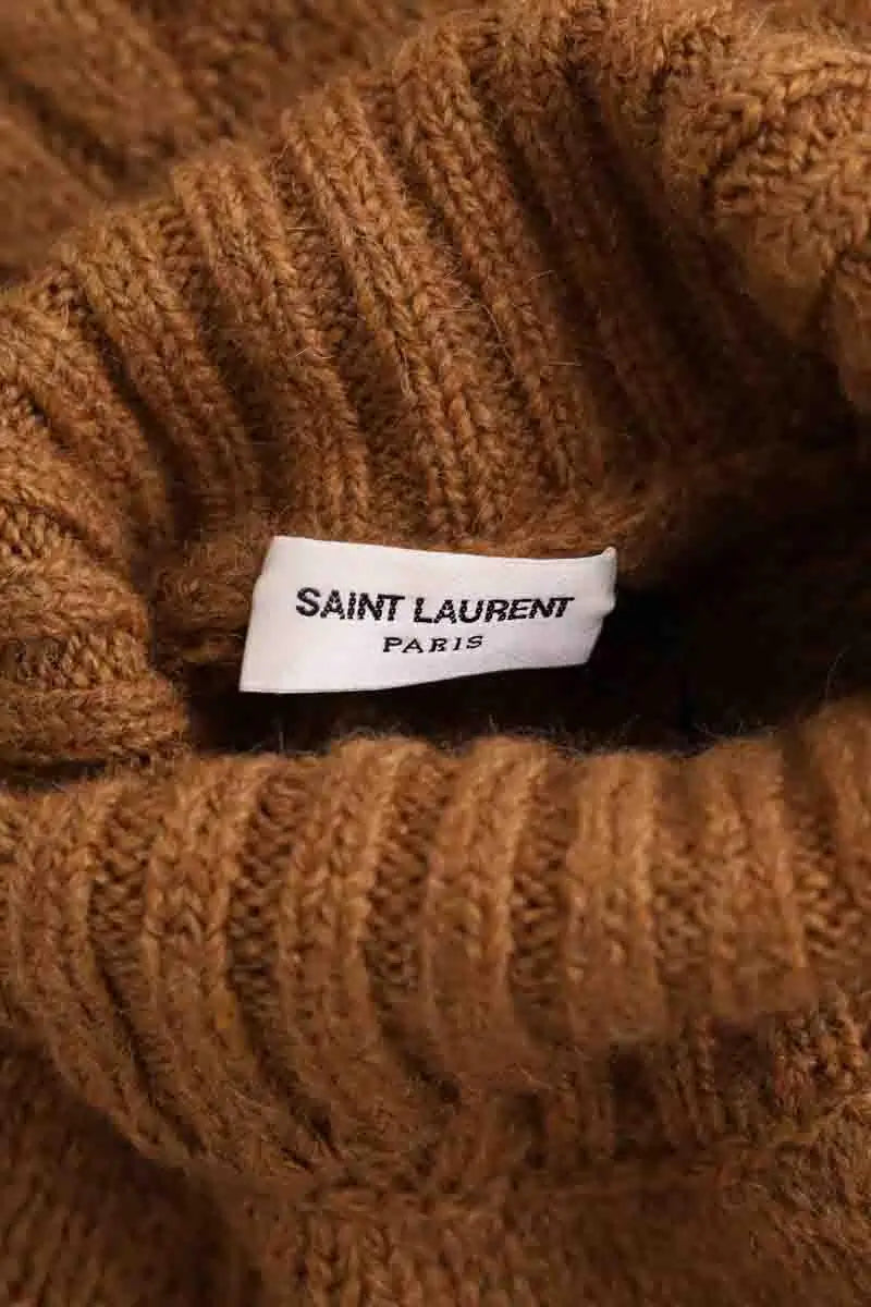 Robe Saint Laurent Kaki en Laine
