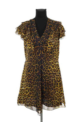 Robe Saint Laurent Marron en Soie, taille L - Seconde Main