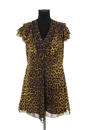 Robe Saint Laurent Marron en Soie, taille L - Seconde Main