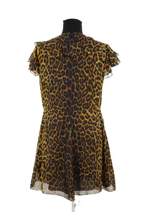 Robe Saint Laurent Marron en Soie
