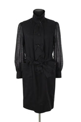 Robe Saint Laurent Noir en Laine, taille M - Seconde Main