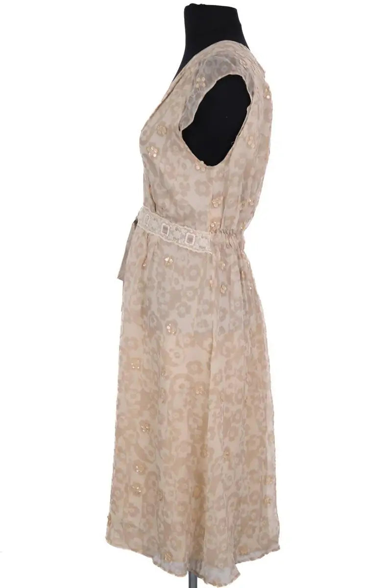 Robe Sandro Beige en Soie