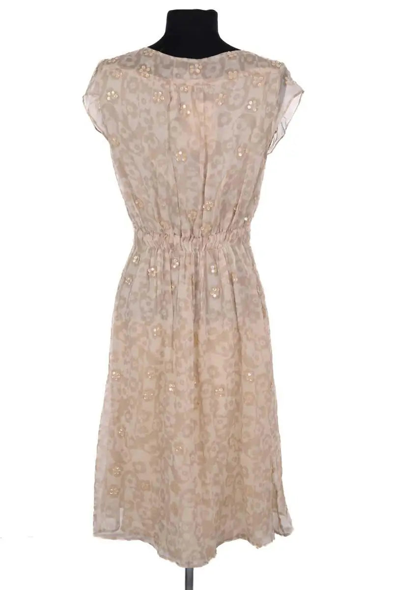 Robe Sandro Beige en Soie