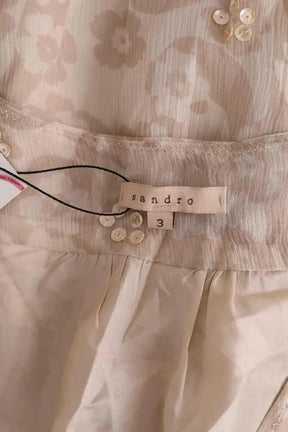 Robe Sandro Beige en Soie