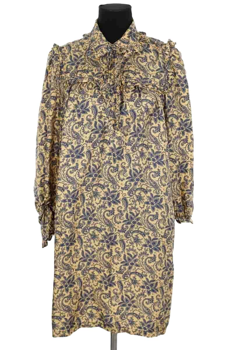 Robe Sandro Beige en Soie, taille M - Seconde Main