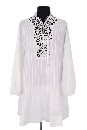 Robe Sandro Blanc en Coton, taille L - Seconde Main