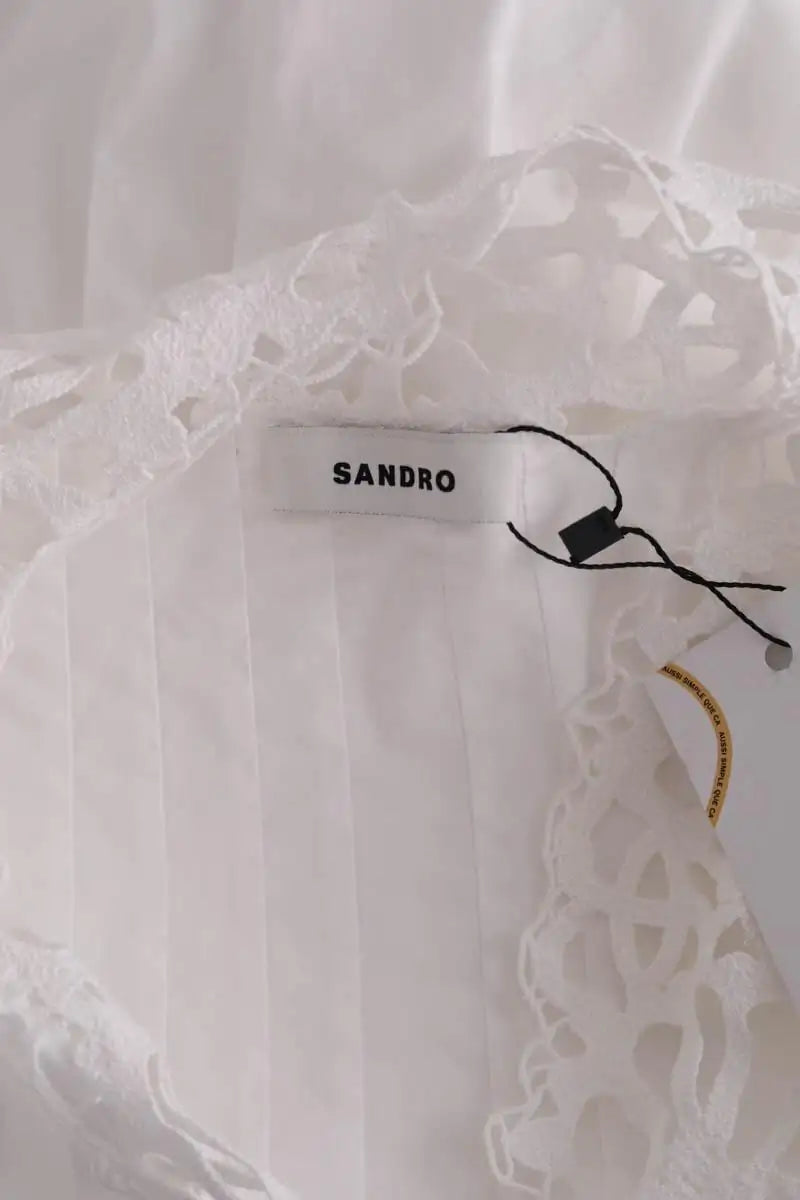 Robe Sandro Blanc en Coton