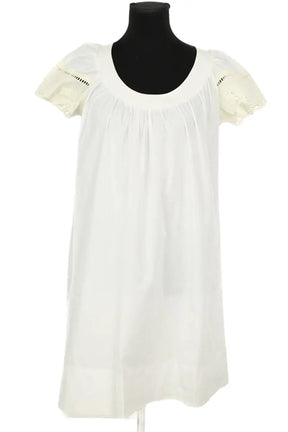 Robe Sandro Blanc en Coton, taille M - Seconde Main