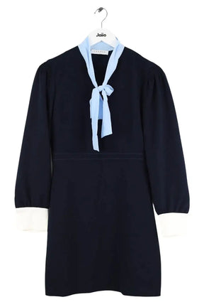 Robe Sandro Bleu en Soie, taille S - Seconde Main