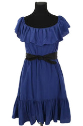 Robe Sandro Bleu en Soie, taille S - Seconde Main