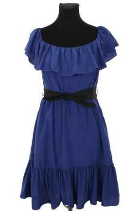 Robe Sandro Bleu en Soie, taille S - Seconde Main