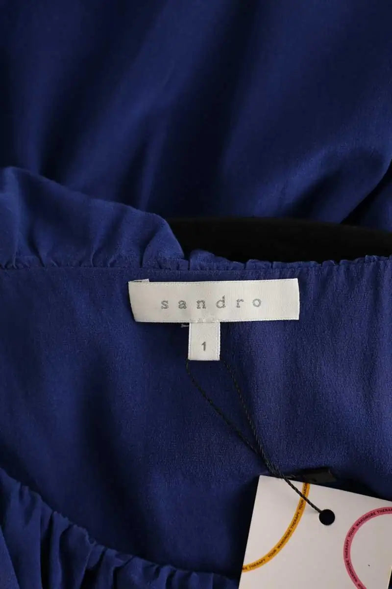 Robe Sandro Bleu en Soie