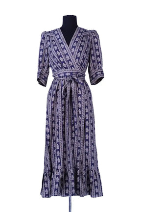 Robe Sandro Bleu en Soie, taille S - Seconde Main
