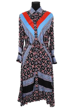 Robe Sandro Bleu en Viscose, taille S - Seconde Main