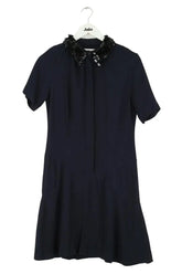 Robe Sandro Bleu en Viscose, taille S - Seconde Main