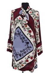 Robe Sandro Bordeaux en Soie, taille S - Seconde Main