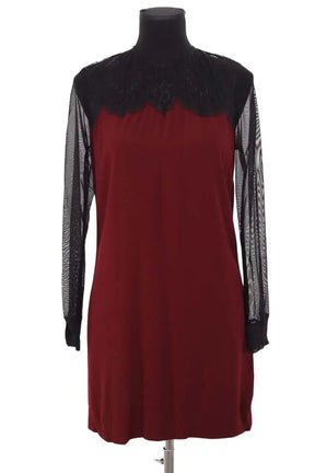 Robe Sandro Bordeaux en Viscose, taille M - Seconde Main