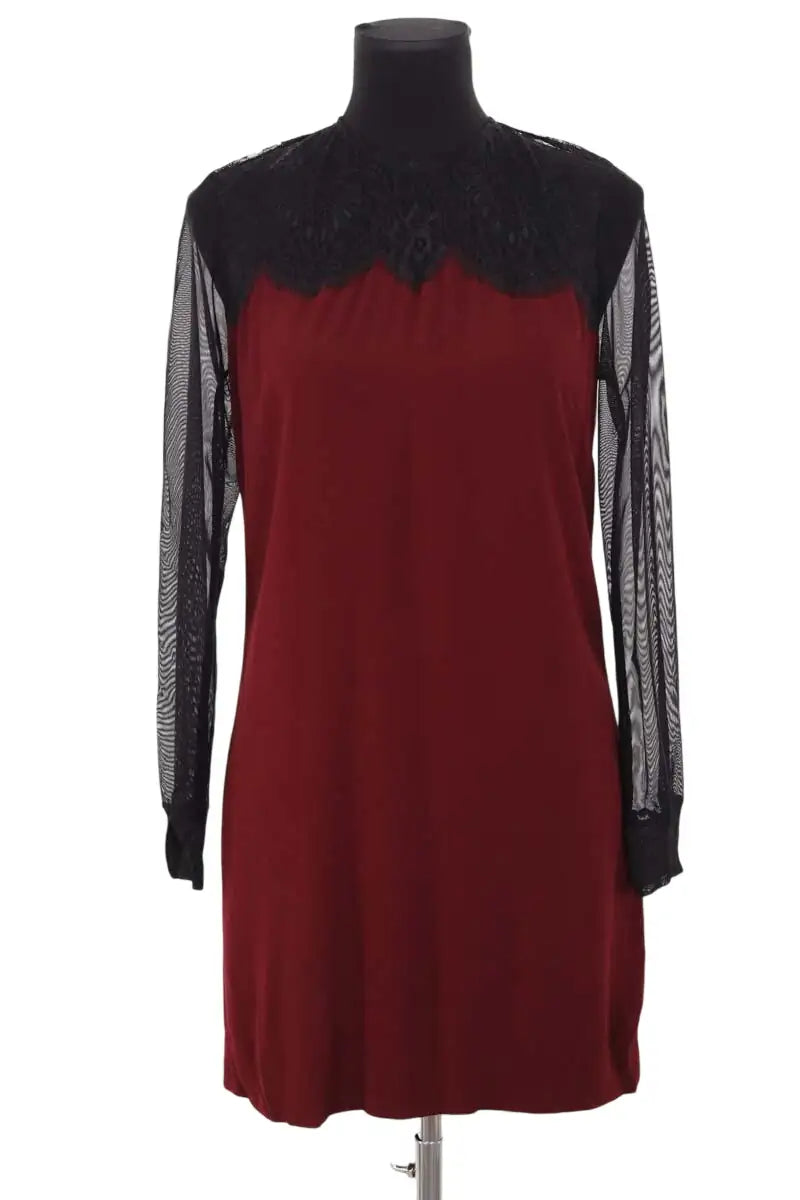 Robe Sandro Bordeaux en Viscose, taille M - Seconde Main