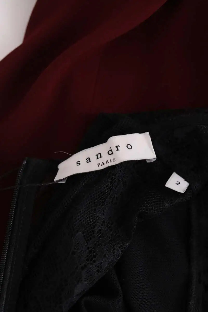 Robe Sandro Bordeaux en Viscose