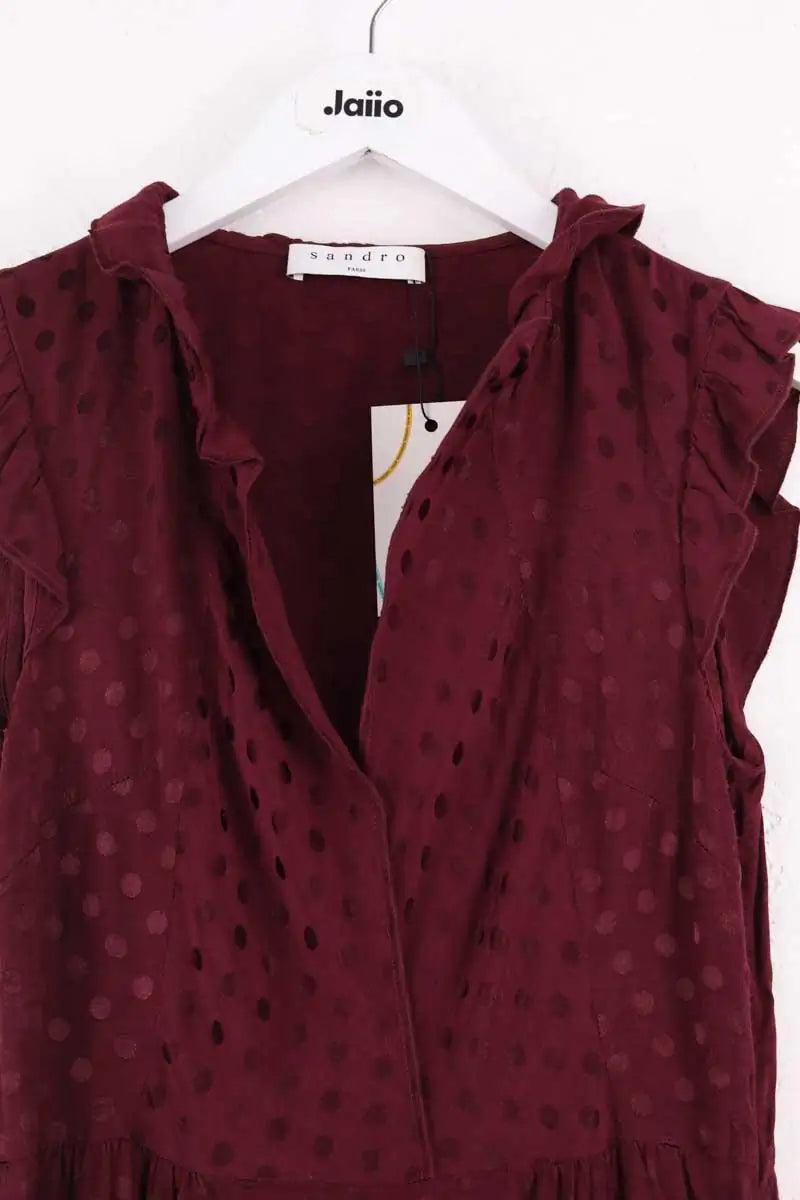 Robe Sandro Bordeaux en Viscose
