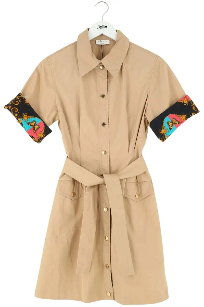 Robe Sandro Camel en Coton, taille S - Seconde Main