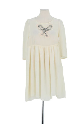 Robe Sandro Ecru en Polyester, taille M - Seconde Main