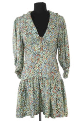 Robe Sandro Eilat Vert en Soie, taille S - Seconde Main