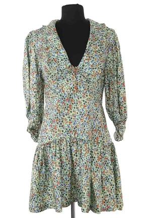 Robe Sandro Eilat Vert en Soie, taille S - Seconde Main