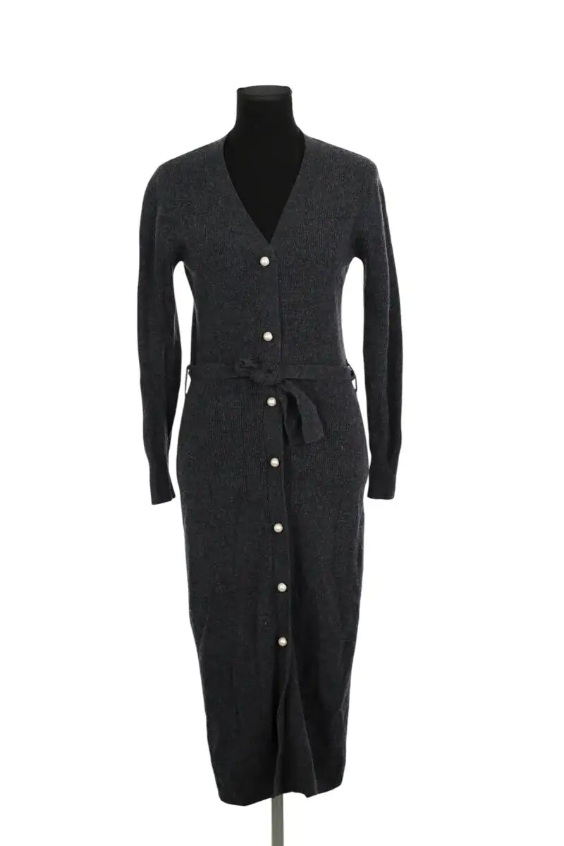 Robe Sandro Gris en Laine, taille XS - Seconde Main