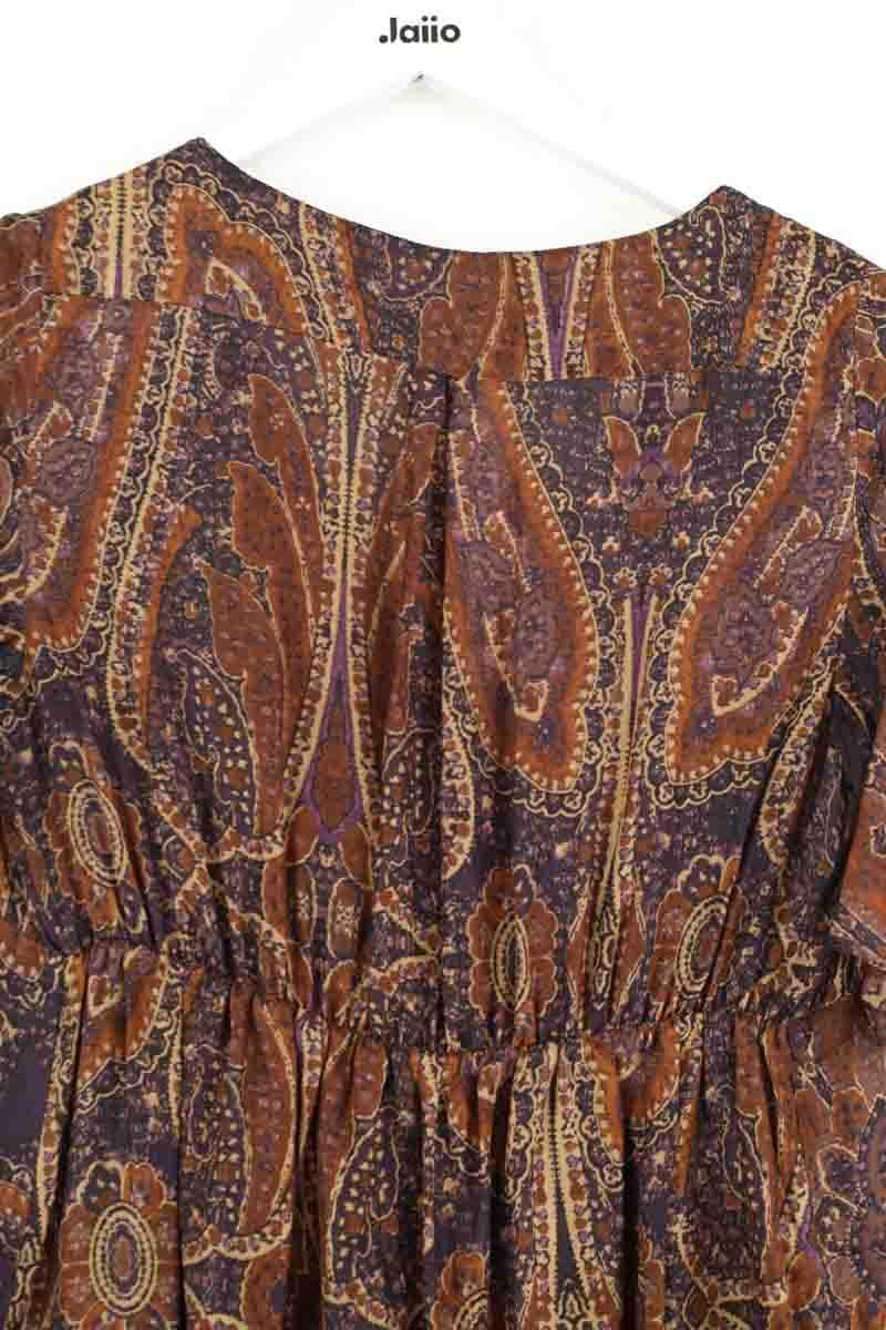 Robe Sandro Marron en Soie