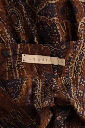 Robe Sandro Marron en Soie
