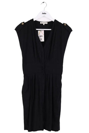 Robe Sandro Noir en Lin, taille S - Seconde Main